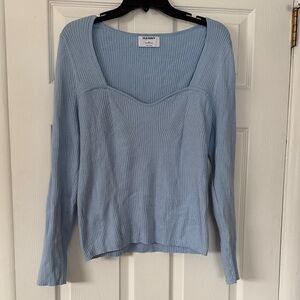 Old Navy Sky Blue Ribbed Knit Top